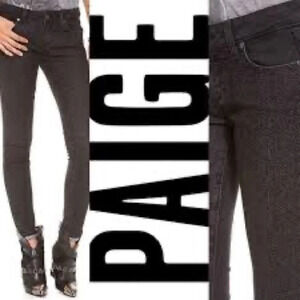 Paige Emily Ultra Skinny Jeans in Chevron Flocking Black - Size 31